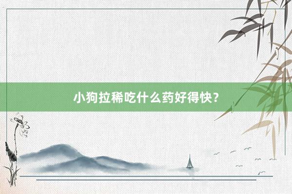 小狗拉稀吃什么药好得快？