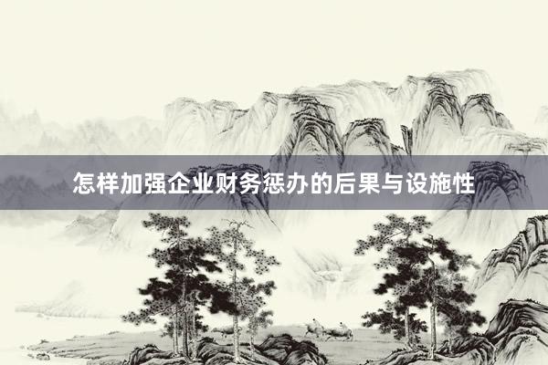 怎样加强企业财务惩办的后果与设施性